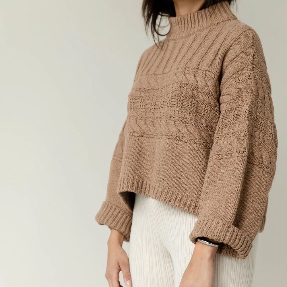 James Street Co | Ida Cable Sweater Cropped Size S